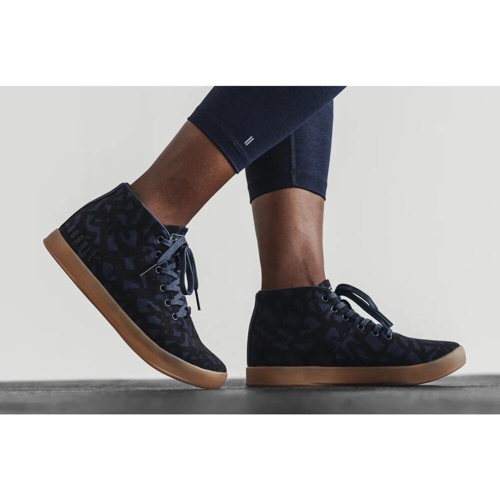 NOBULL Navy Camo Canvas Trainer Mid Sneakers‎ Men’s 6 Women’s 7.5 Durable Gym
